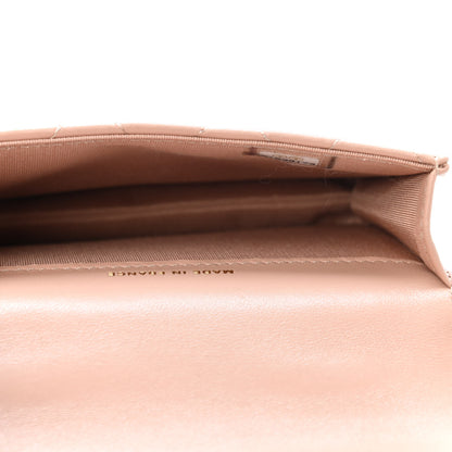 Chanel Lambskin Quilted Top Handle Flap Coin Purse With Chain Beige 4 of 4