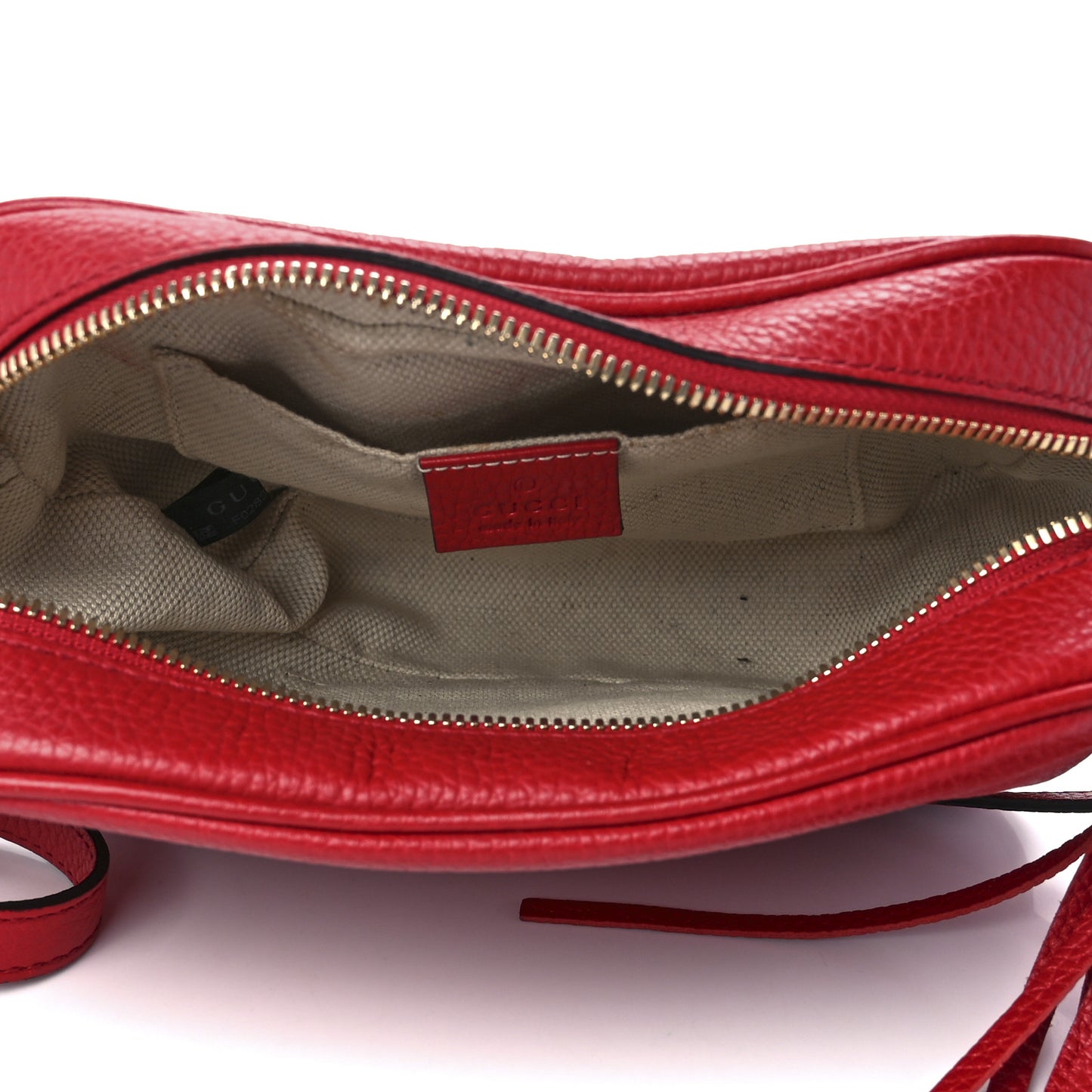 Pebbled Calfskin Small Soho Disco Bag Vibrant Red