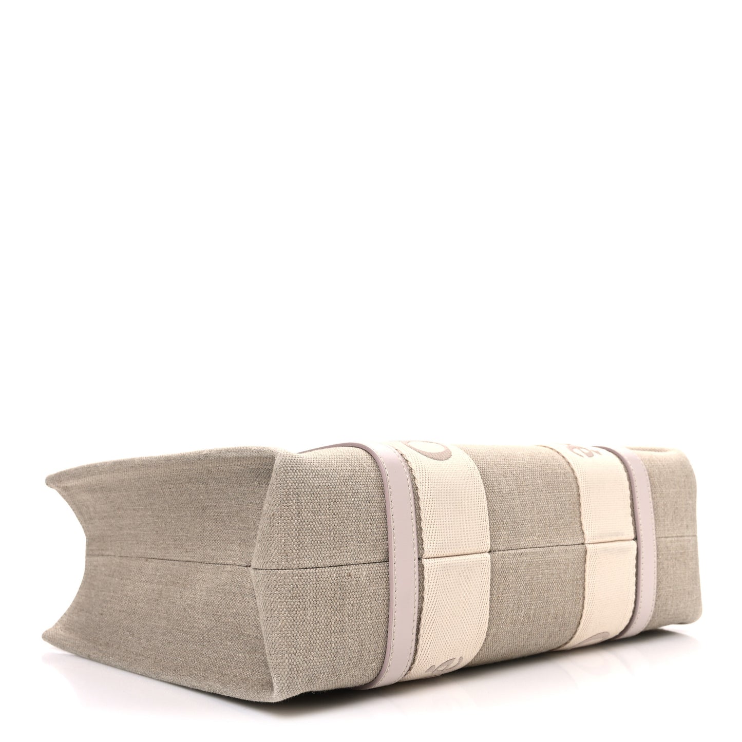 Cotton Calfskin Medium Woody Ribbon Tote Wild Grey