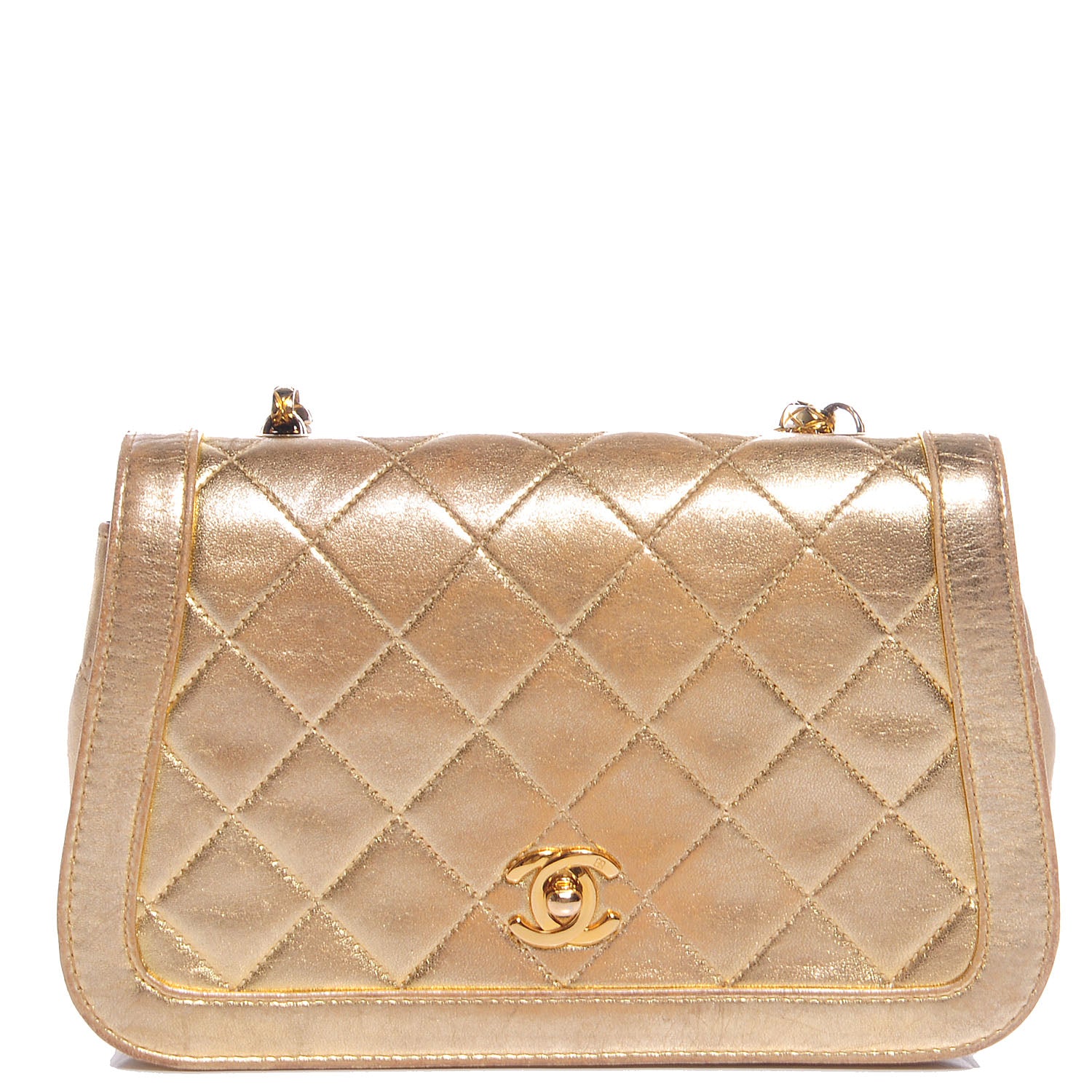 Chanel Lambskin Quilted Small Flap Gold 1 of 7