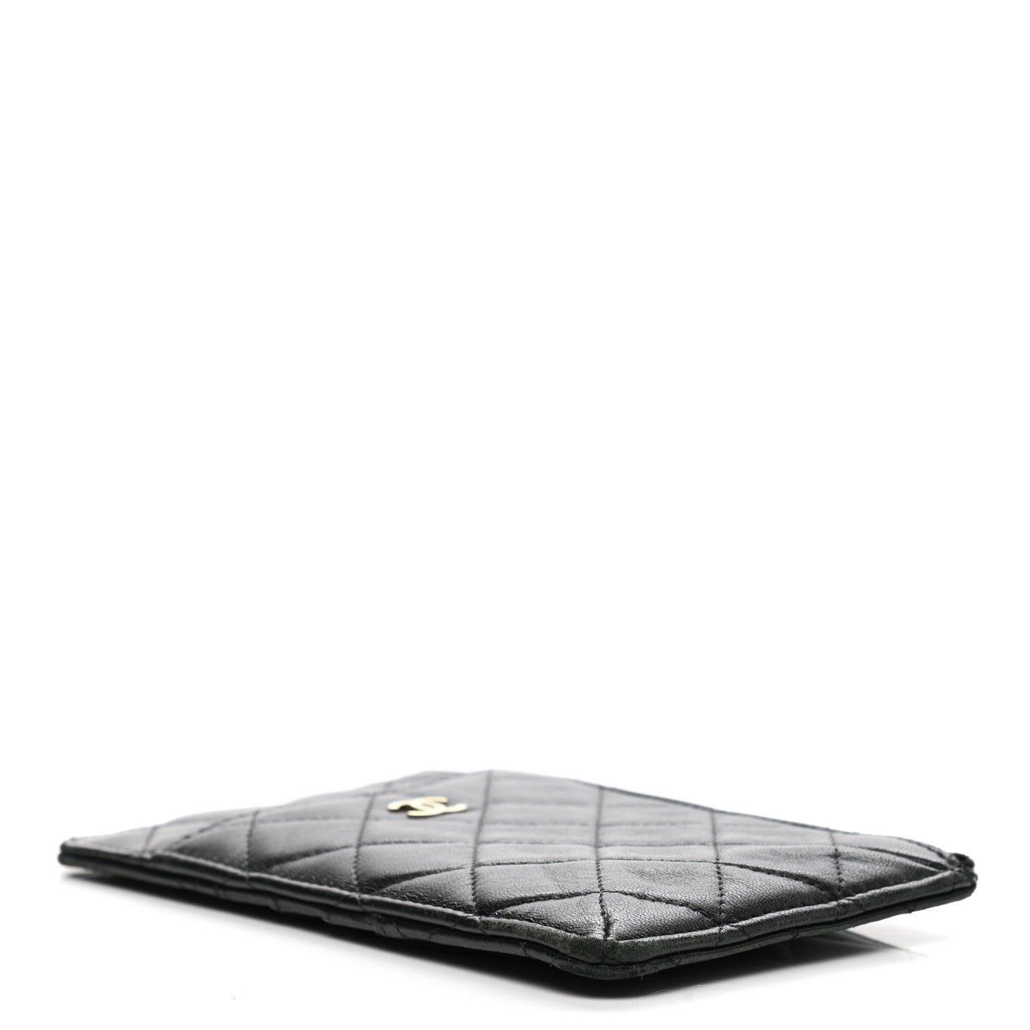 Chanel Lambskin Quilted Classic Flat Wallet Pouch Black 4 of 9