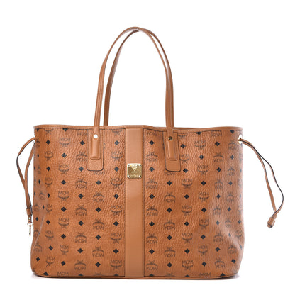 MCM Visetos Large Liz Reversible Shopper Tote Cognac 1 of 14
