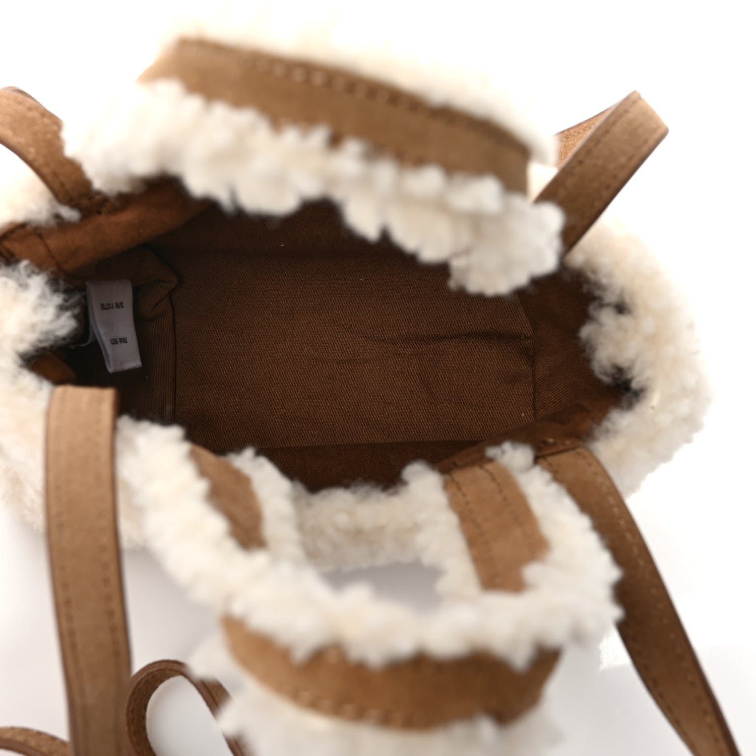 Telfar X UGG Suede Shearling Reverse Small Shopping Bag Natural 5 of 9