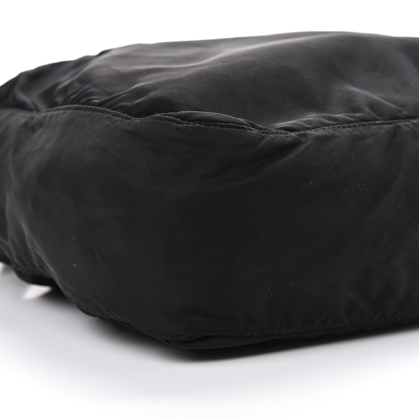 Nylon Flat Messenger Bag Black