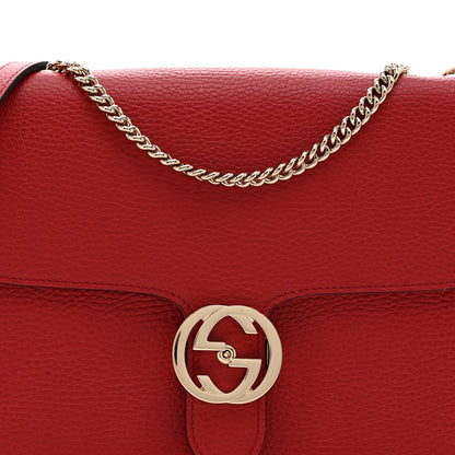 Gucci Dollar Calfskin Interlocking G Shoulder Bag Red 9 of 11