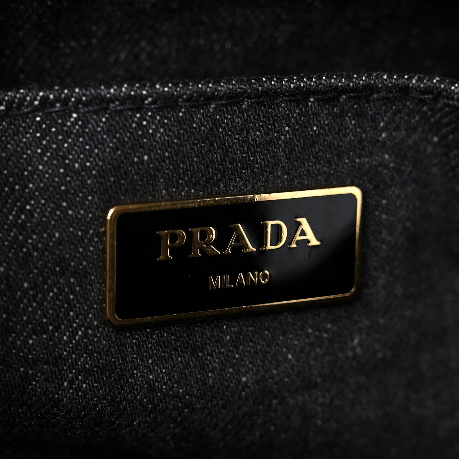 Prada Denim Canapa Logo Tote Black 6 of 12