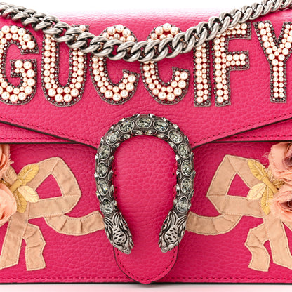 Gucci Pebbled Calfskin Embellished Guccify Small Dionysus Shoulder Bag Rosa 8 of 11