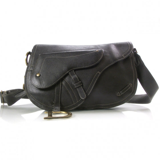 Christian Dior Leather Baudrier Saddle Bag Black 1 of 10