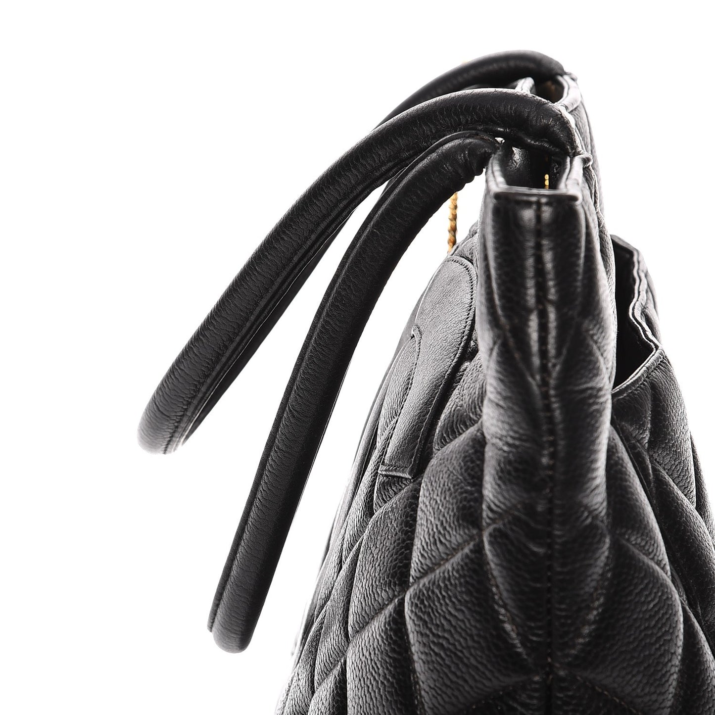 Caviar Quilted Medallion Tote Black