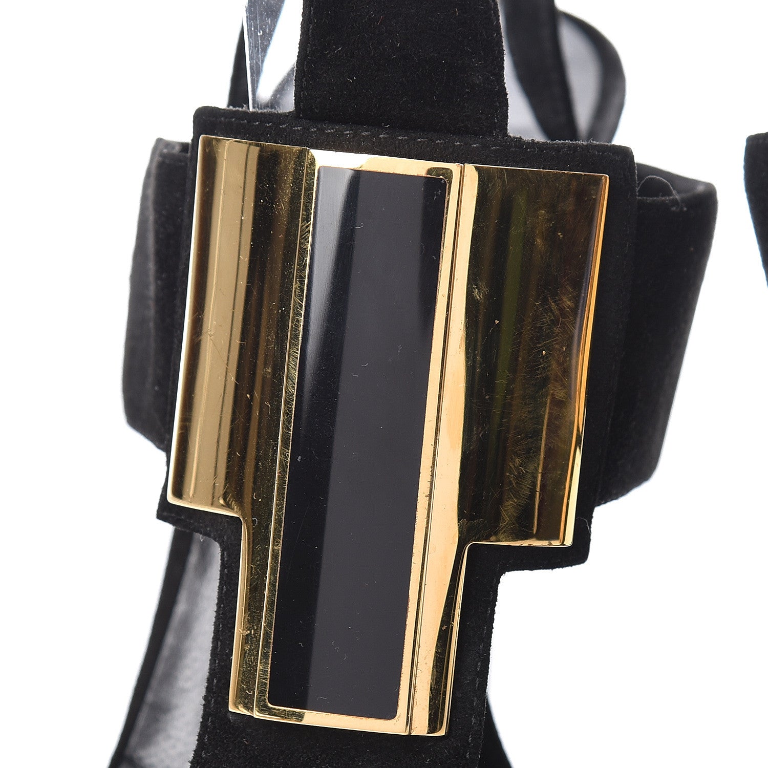Saint Laurent Suede Janis Sandals 35.5 Black 13 of 15