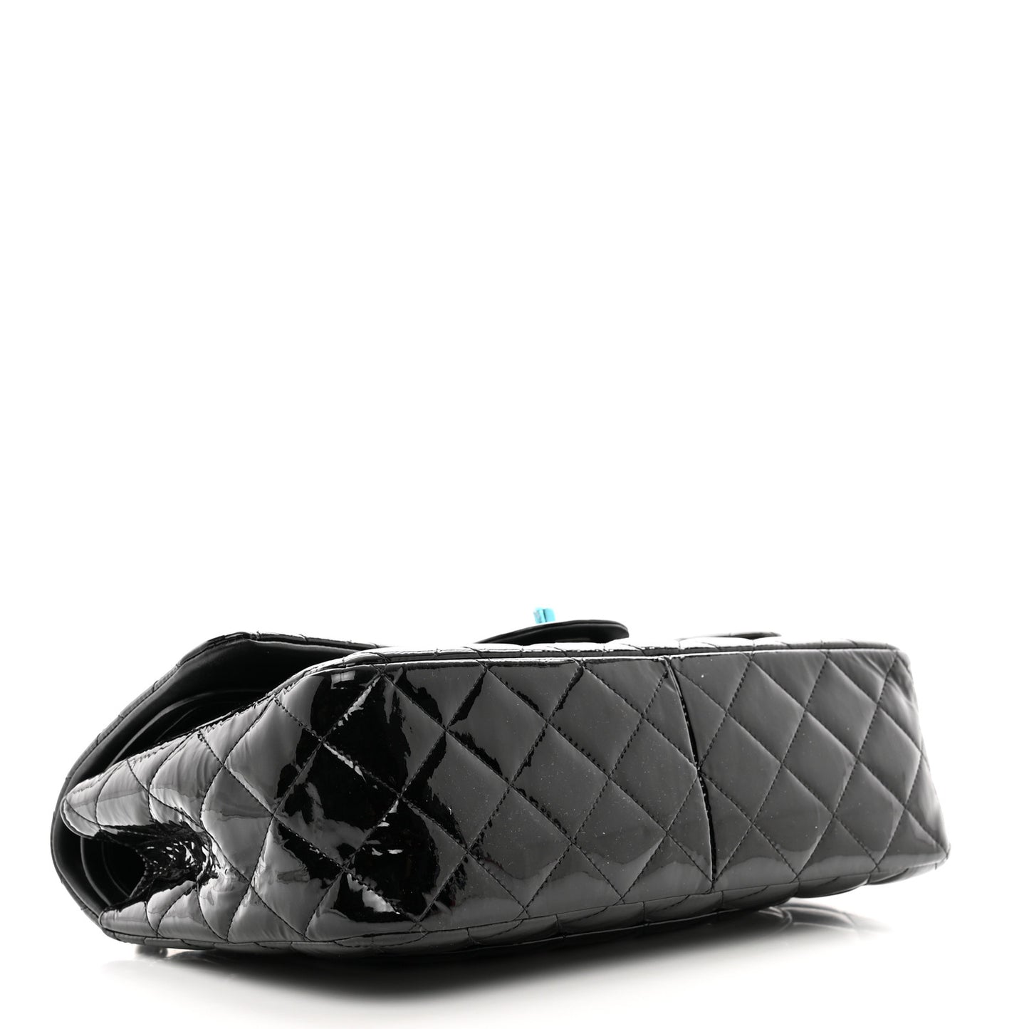 Patent Quilted Jumbo Double Flap Black