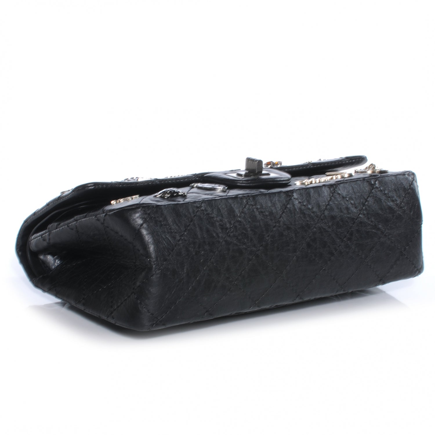 Chanel Aged Calfskin Lucky Charms 2.55 Reissue 225 Flap Black 4 of 7