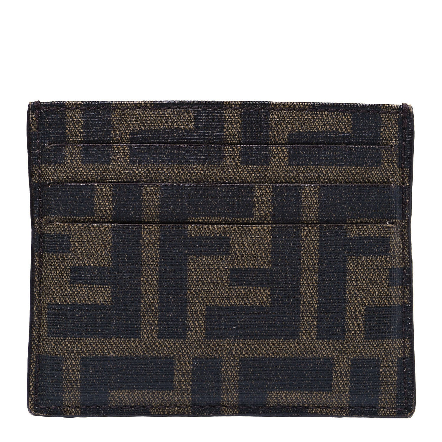 Fendi Zucca Spalmati Card Holder Tobacco Cioccolato 1 of 7