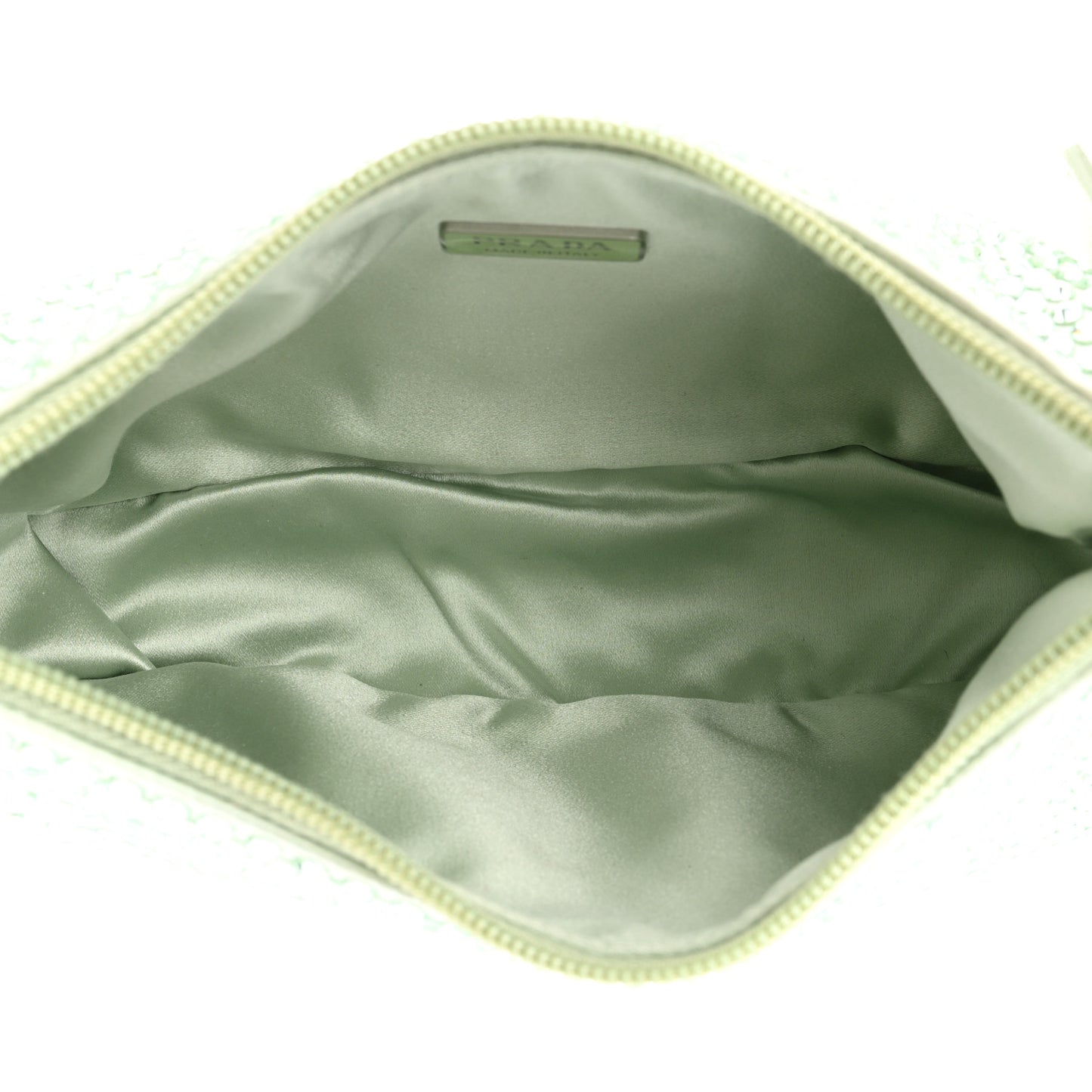 Satin Crystal Mini Re-Edition 2000 Bag Acqua
