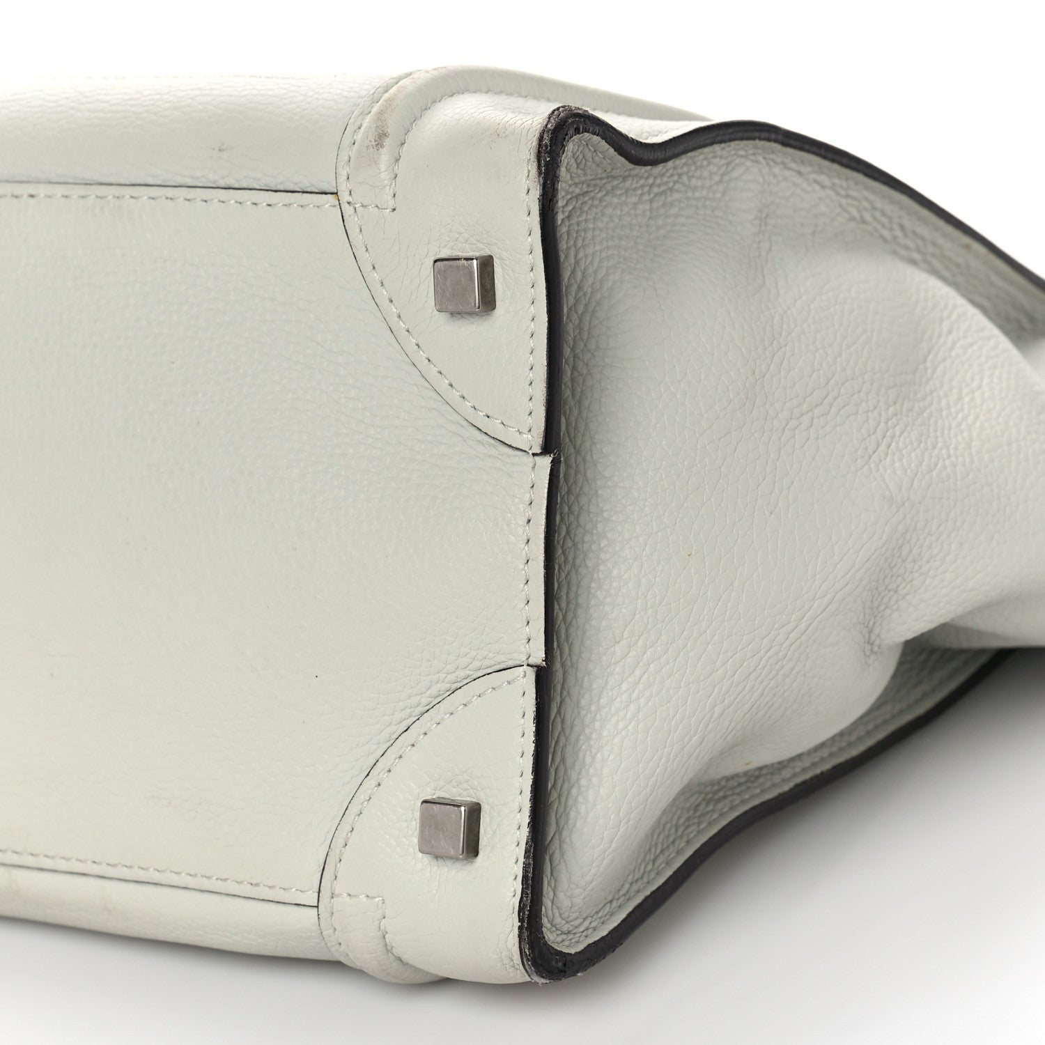 Celine Drummed Calfskin Mini Luggage Pebble Grey 7 of 14