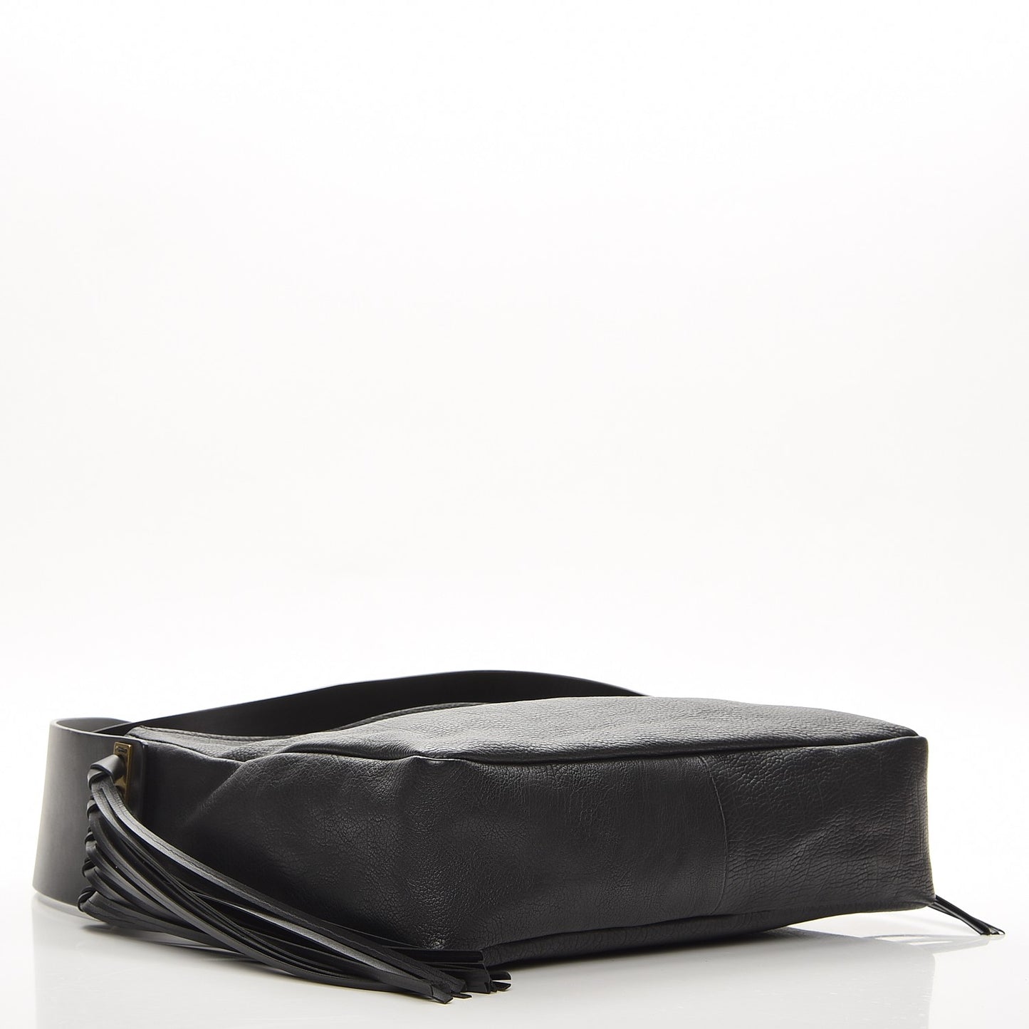 Calfskin Tribale Fringe Shoulder Bag Black