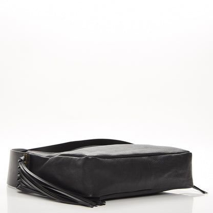Lanvin Calfskin Tribale Fringe Shoulder Bag Black 4 of 7