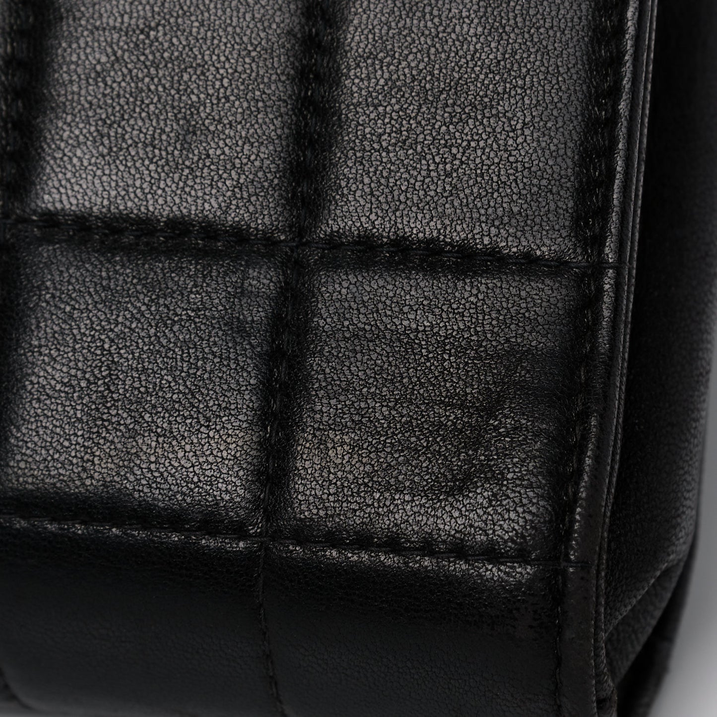 Lambskin Chocolate Bar Flap Black