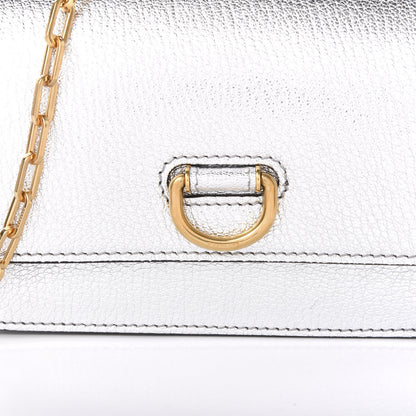 Burberry Metallic Hayes Goatskin D-Ring Mini Bag Silver 9 of 9