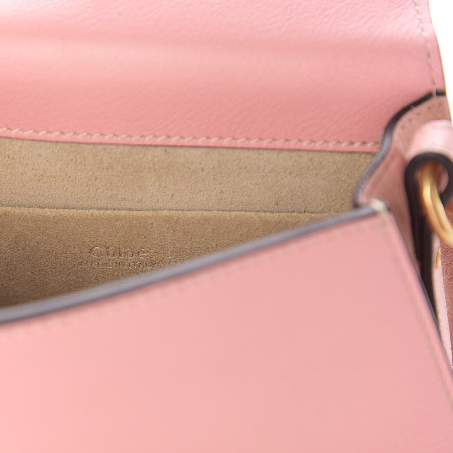 Calfskin Suede Small Nile Bracelet Bag Washed Pink