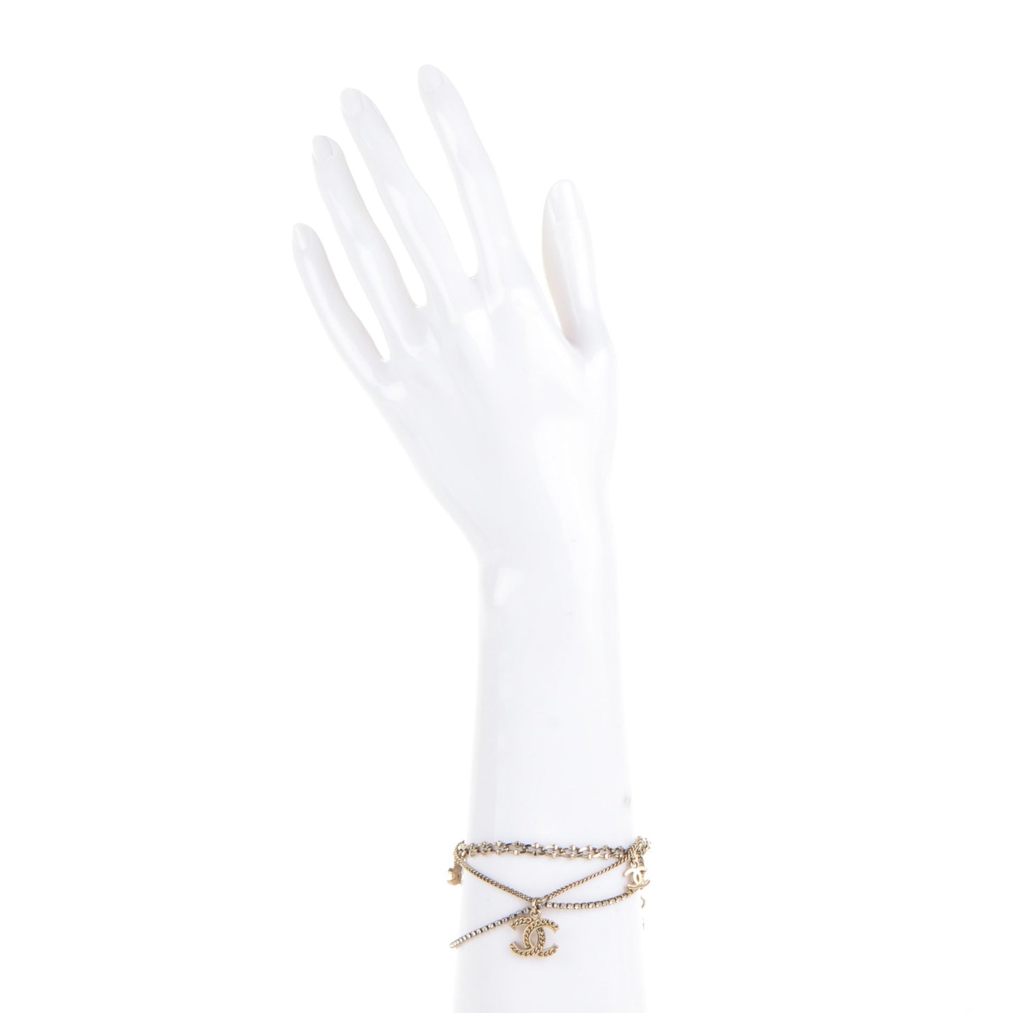 Crystal CC Chain Bracelet Gold