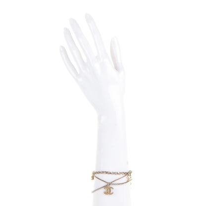Chanel Crystal CC Chain Bracelet Gold 2 of 5