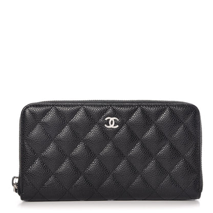 Chanel Caviar Quilted Large Gusset Zip Around Wallet Black 1 of 10