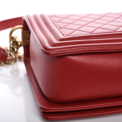 Chanel Lambskin Quilted New Medium Boy Flap Red 9 of 10