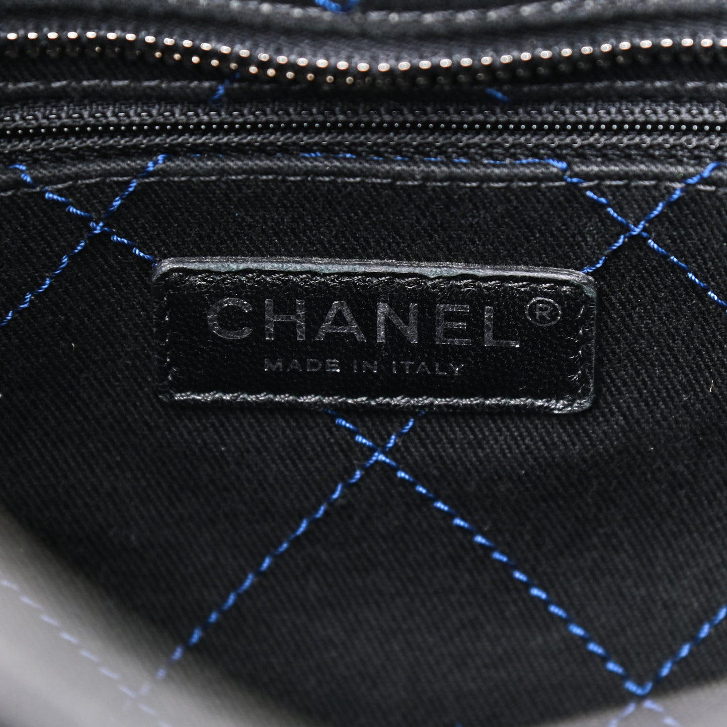 Grained Calfskin Shopping Fever Tote Blue