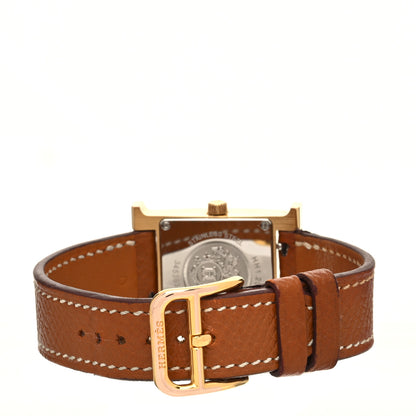 Hermes Stainless Steel Epsom 21mm Heure H Hour Quartz Watch Gold 3 of 5