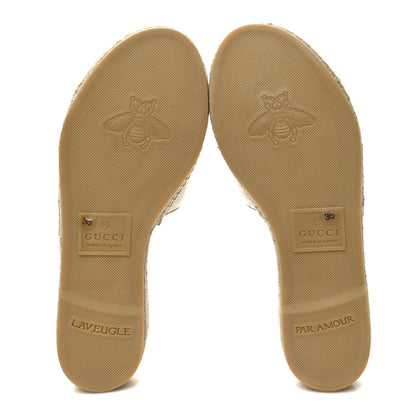Gucci Nappa Matelasse GG Marmont Espadrille Slide Sandals 35 Great White 5 of 11