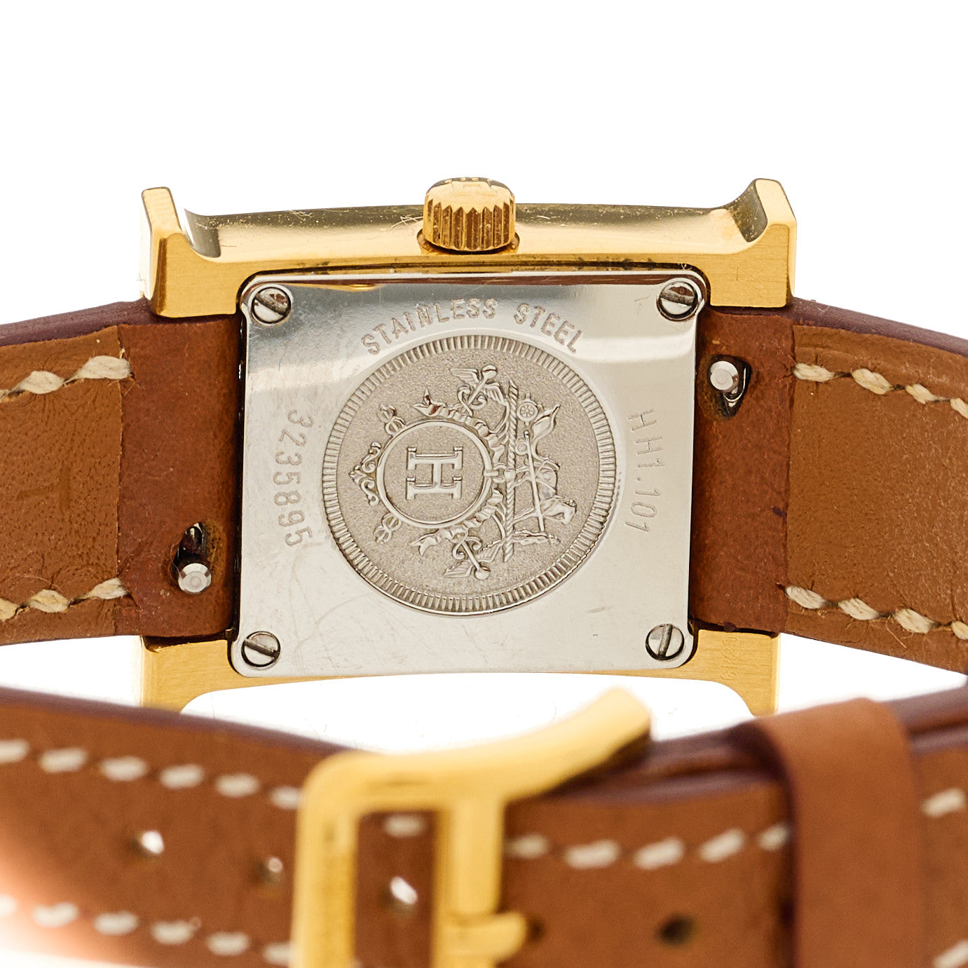 Hermes Stainless Steel Epsom 17.2mm Heure H Hour Quartz Watch Gold 4 of 4