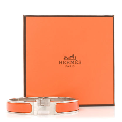 Hermes Matte Enamel Narrow Clic Clac HH Bracelet T6 Orange 5 of 5