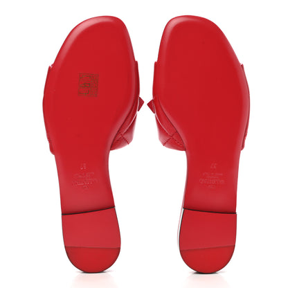 Valentino Garavani Nappa Monochrome Roman Stud Flat Slide Sandals 37 Rouge Pur 5 of 8