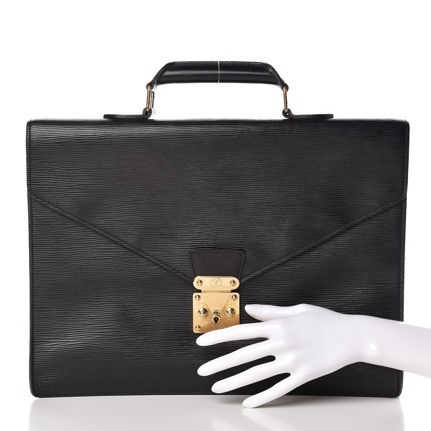 Louis Vuitton Epi Porte-Documents Briefcase Black 2 of 31