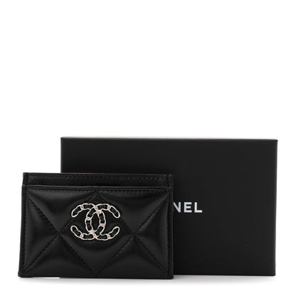 Chanel Lambskin Quilted Chanel 19 Card Holder Black 8 of 8