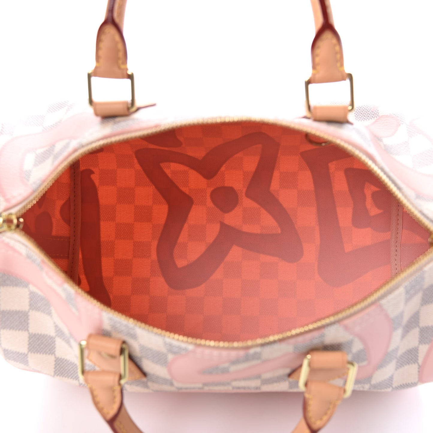 Damier Azur Tahitienne Speedy Bandouliere 30 Rose Ballerine