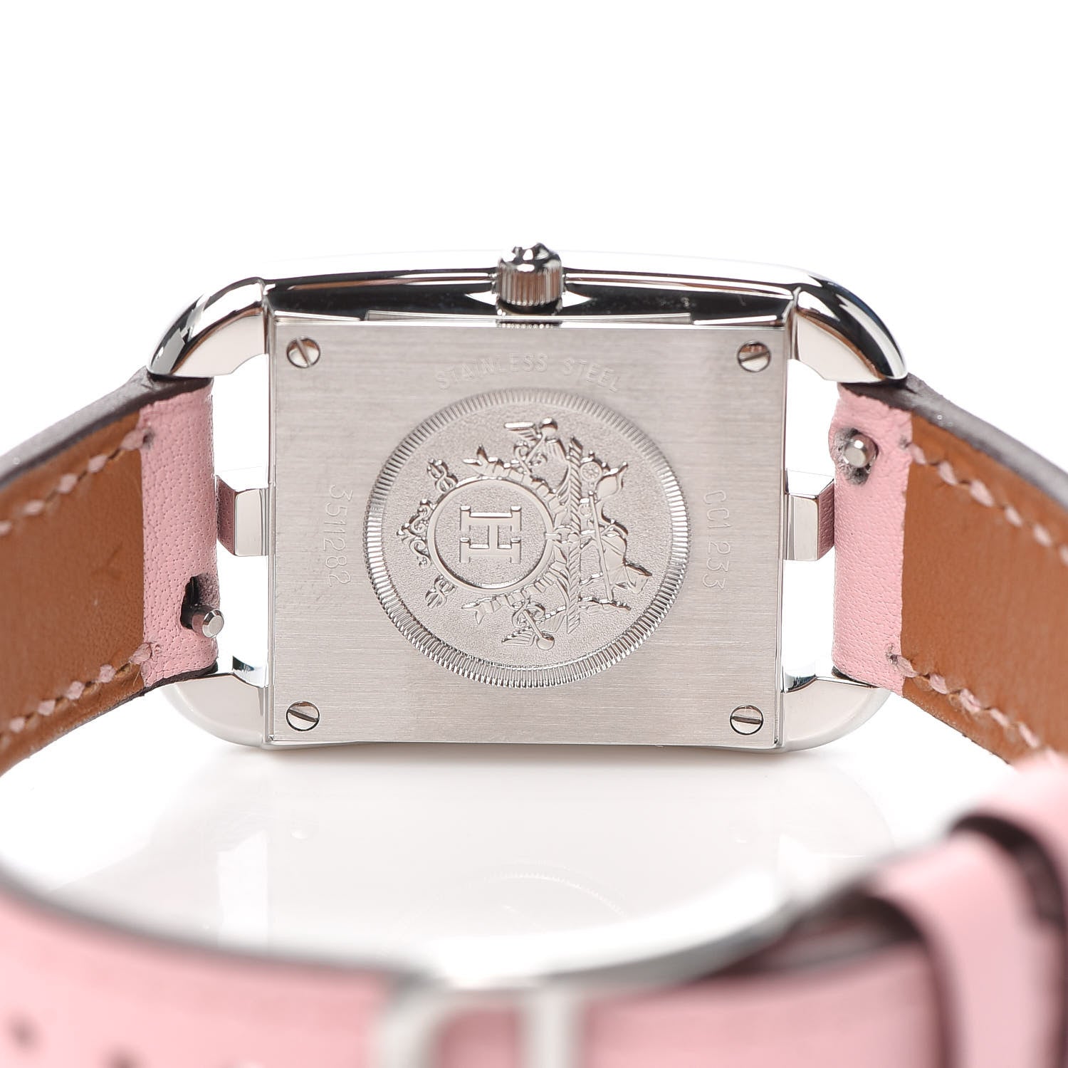 Hermes Stainless Steel Swift Diamond Pink Sapphire Mother of Pearl 23mm Cape Cod Quartz Watch Rose Sakura 4 of 5