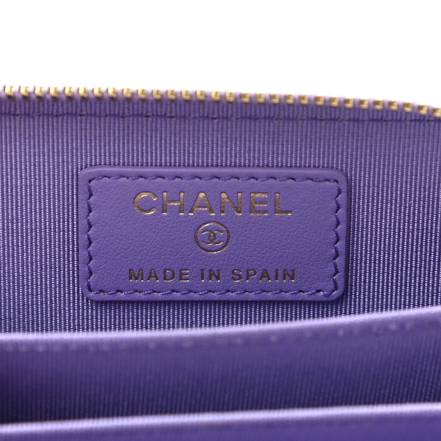Chanel Caviar Quilted Zip Around Coin Purse Wallet Purple 6 of 8