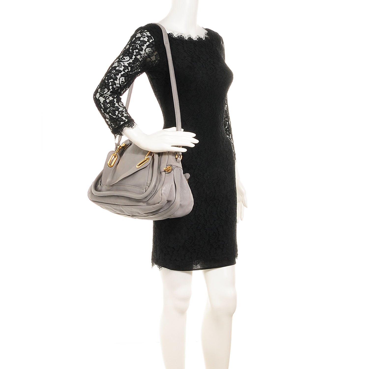 Chloe Calfskin Medium Paraty Cashmere Grey 2 of 8