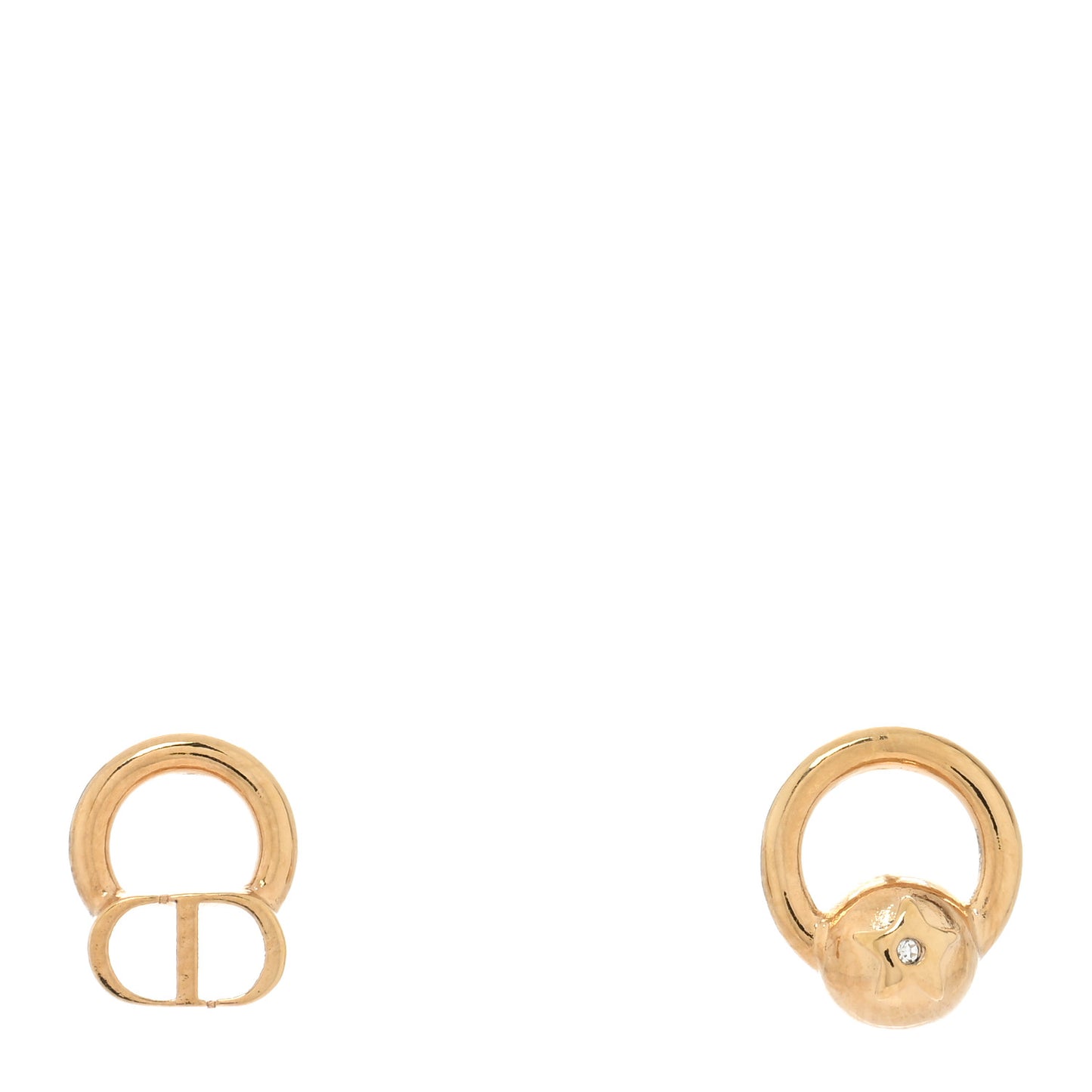 Metal CD Stud Earrings Gold