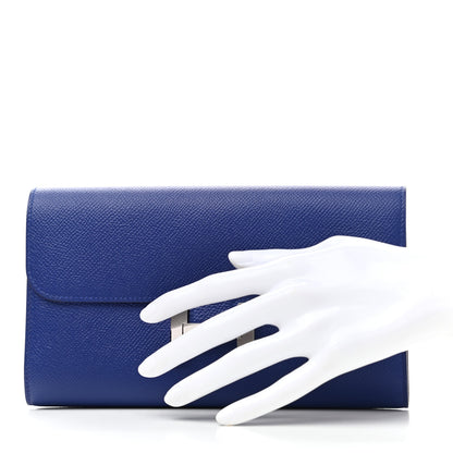 Hermes Epsom Constance Long Wallet Bleu Electrique 2 of 7