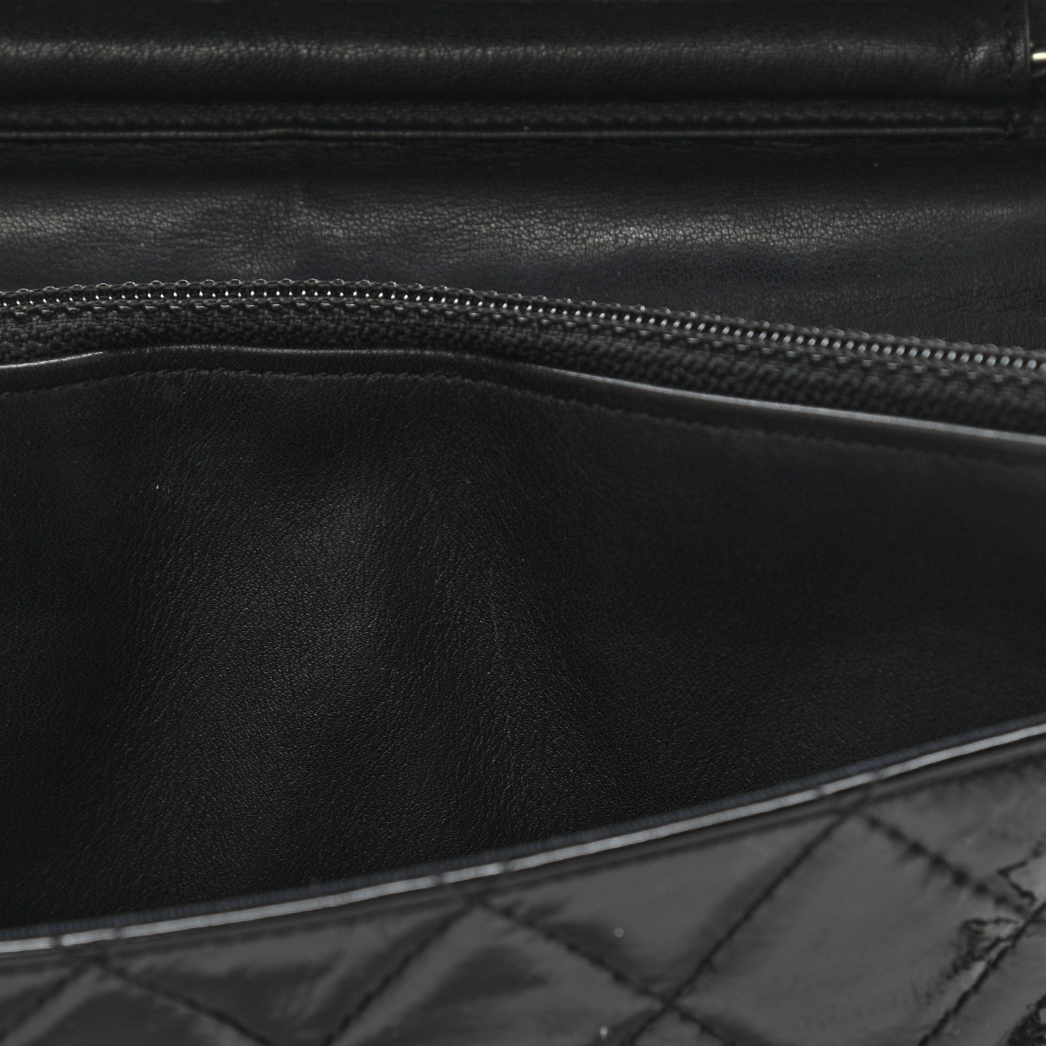 Chanel Distressed Patent Calfskin Quilted Reissue Wallet On Chain WOC Black 14 of 14