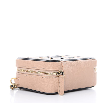 Chanel Caviar Quilted CC Filigree Vanity Clutch With Chain Beige Black 4 of 10