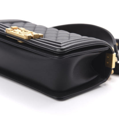 Chanel Calfskin Small Boy Logo Top Handle Flap Black 7 of 11