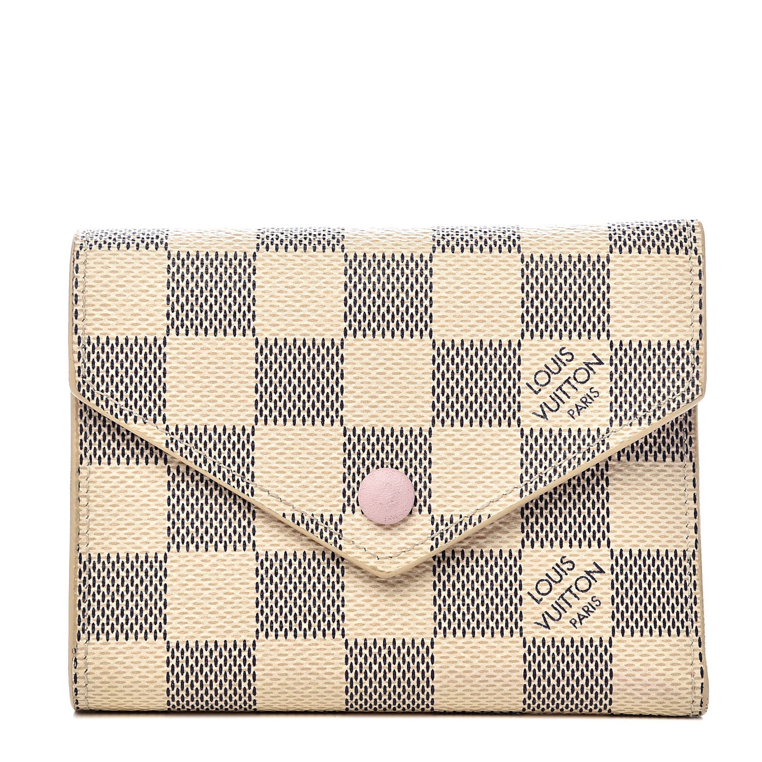 Louis Vuitton Damier Azur Victorine Wallet Rose Ballerine 1 of 7