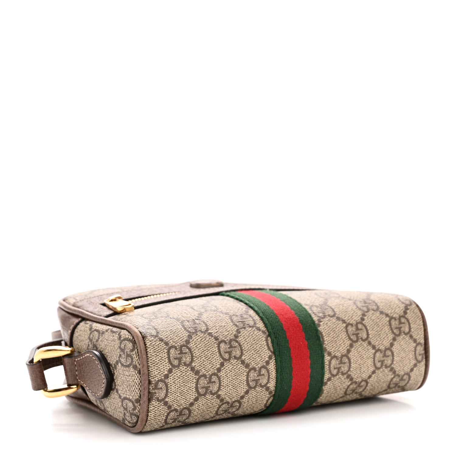 Gucci GG Supreme Monogram Web Mini Ophidia Shoulder Bag Brown 3 of 12