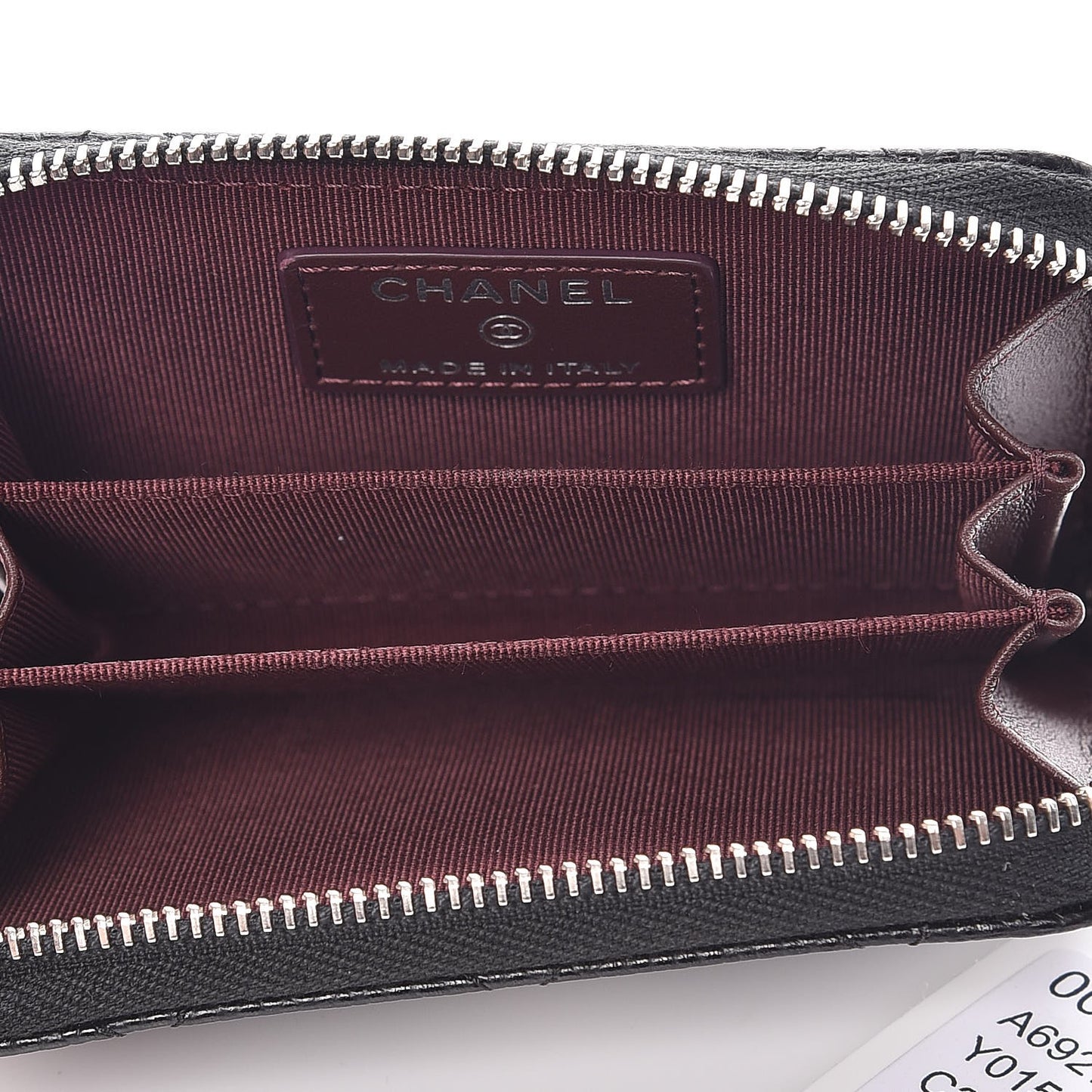Caviar Quilted Zip Coin Purse Black