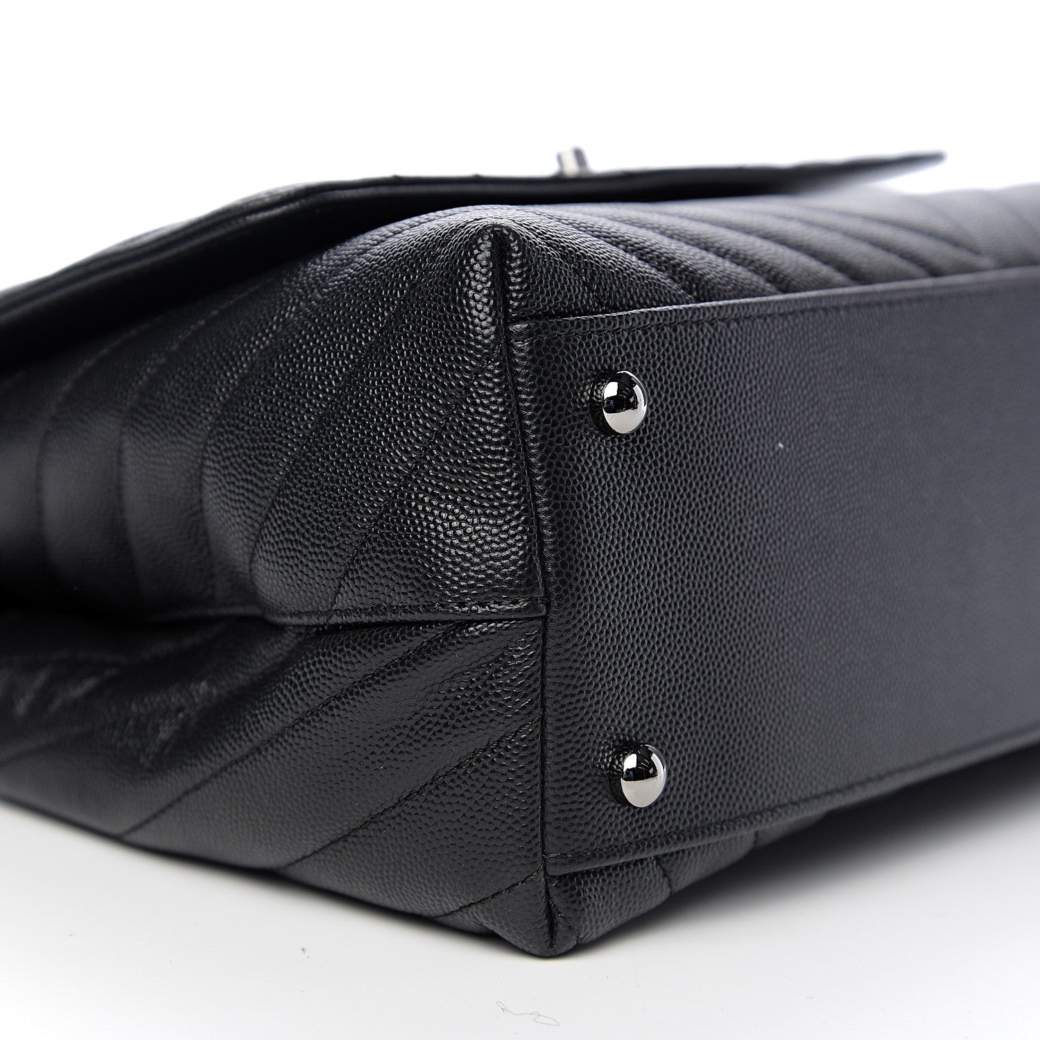 Chanel Caviar Chevron Quilted Small Coco Handle Flap Black 8 of 10