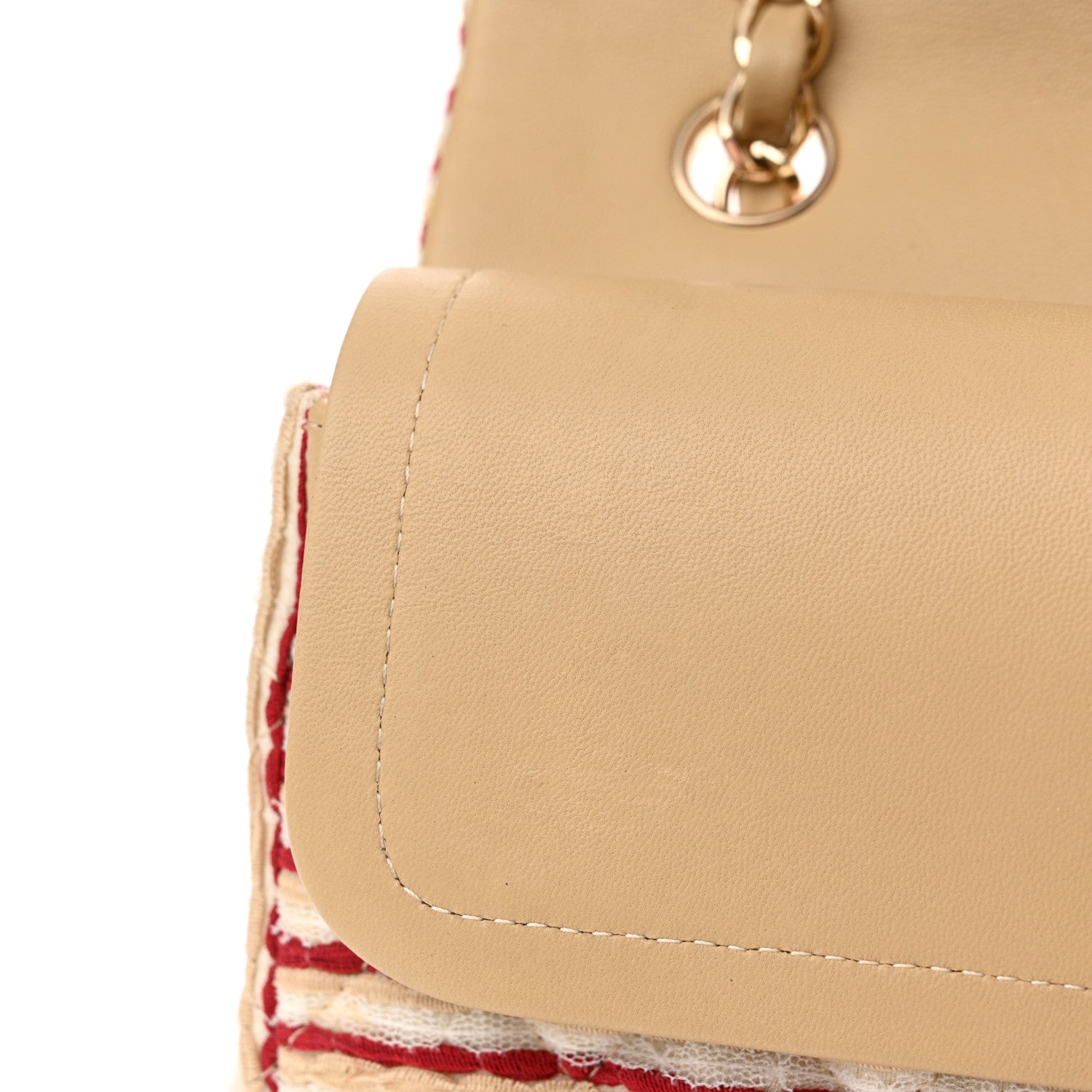 Chanel Jersey Quilted Medium Coco Sailor Flap Red White 11 of 14
